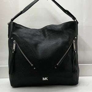 MICHAEL KORS Black Leather Nolita Evie Hobo Neyla Shoulder Bag
